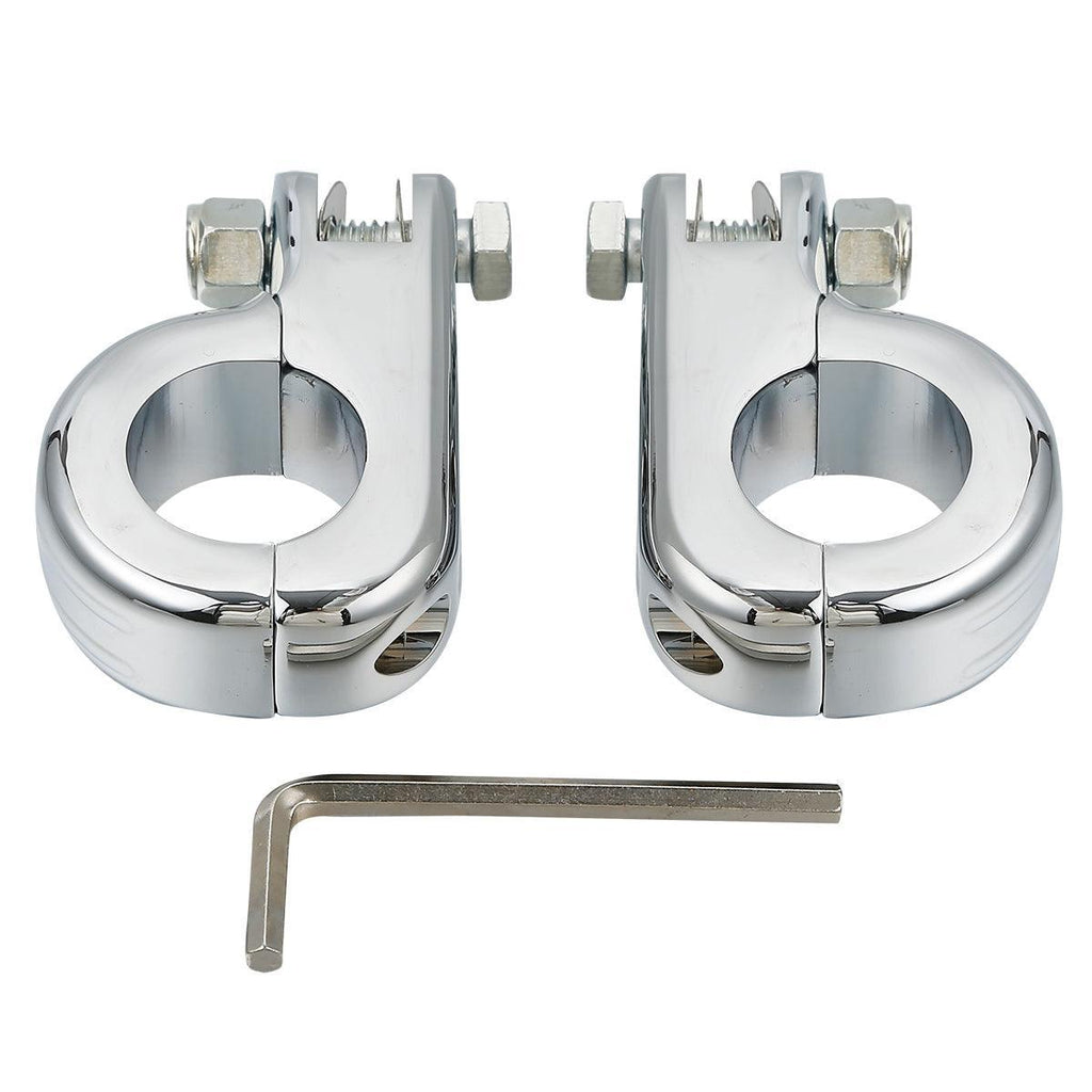 Support De Montre Pour Guidon 1 1/4" Chromé - Pour Harley, Custom, Cruiser, Chopper - Alliage De Zinc