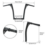 TCMT 10'' 12'' 14'' 16''18" 20" Rise 1.25" Handlebar Bar Black For Harley Davidson FLST FXST - TCMTMOTOR