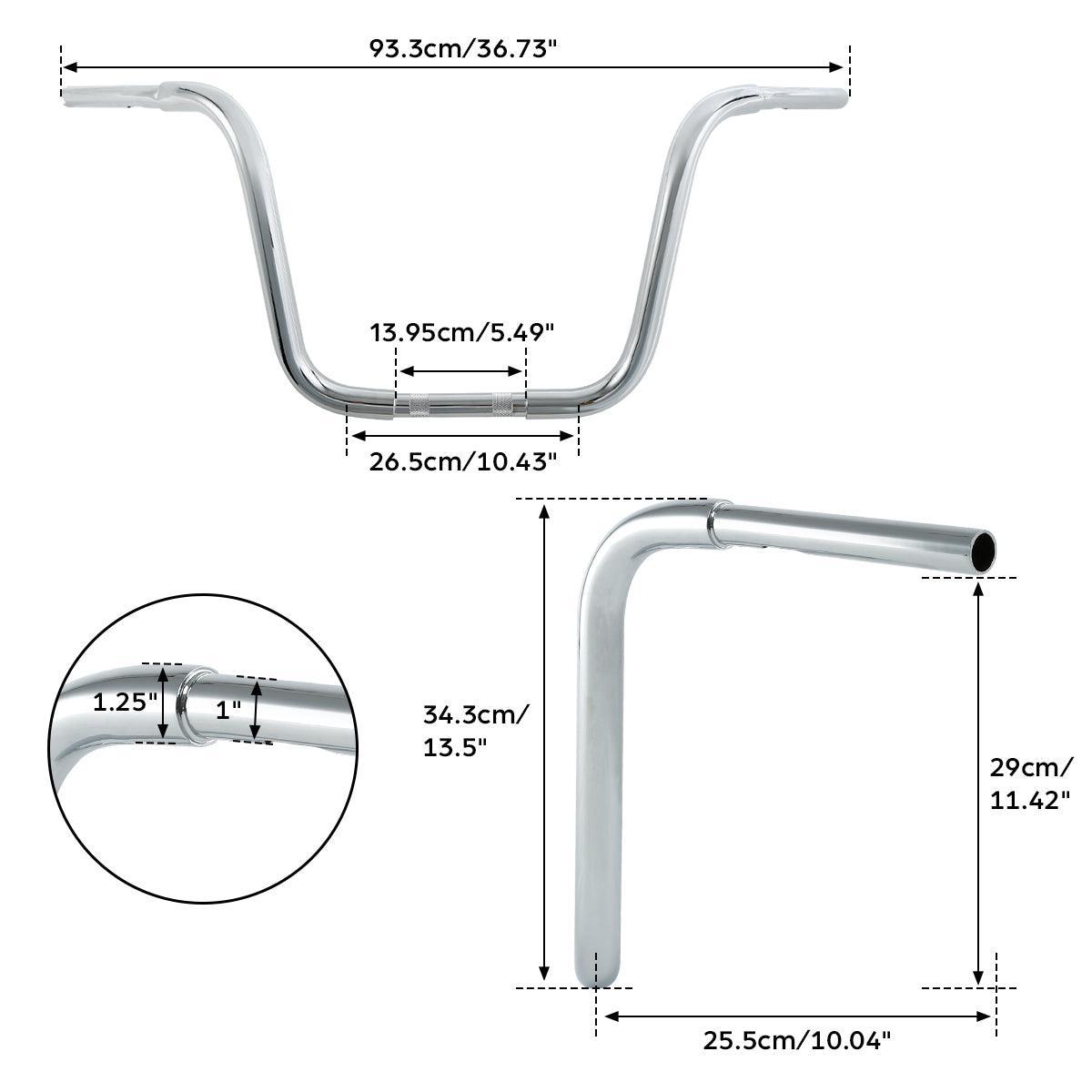 TCMT 10'' 12'' 14'' 16'' 18'' Ape Hanger Handlebar Bar