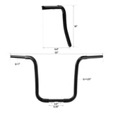 TCMT 12" 14" 16" 18'' Rise 1-1/4" Curve Ape Handlebar Black Fit For Harley Sportster Softail FLST FXST - TCMT