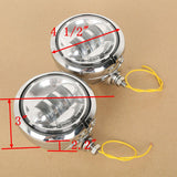 TCMT 4.5" Chrome LED Auxiliary Passing Lights Lamp Fit For Harley Touring - TCMT