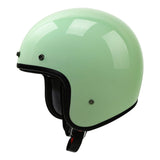 TCMT Adult Green 3/4 Open Face DOT Motorcycle Vintage Retro Helmet