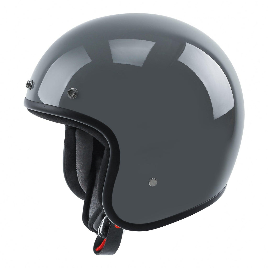 TCMT Adult 3/4 Open Face DOT Motorcycle Vintage Retro Helmet Gray - TCMTMOTOR