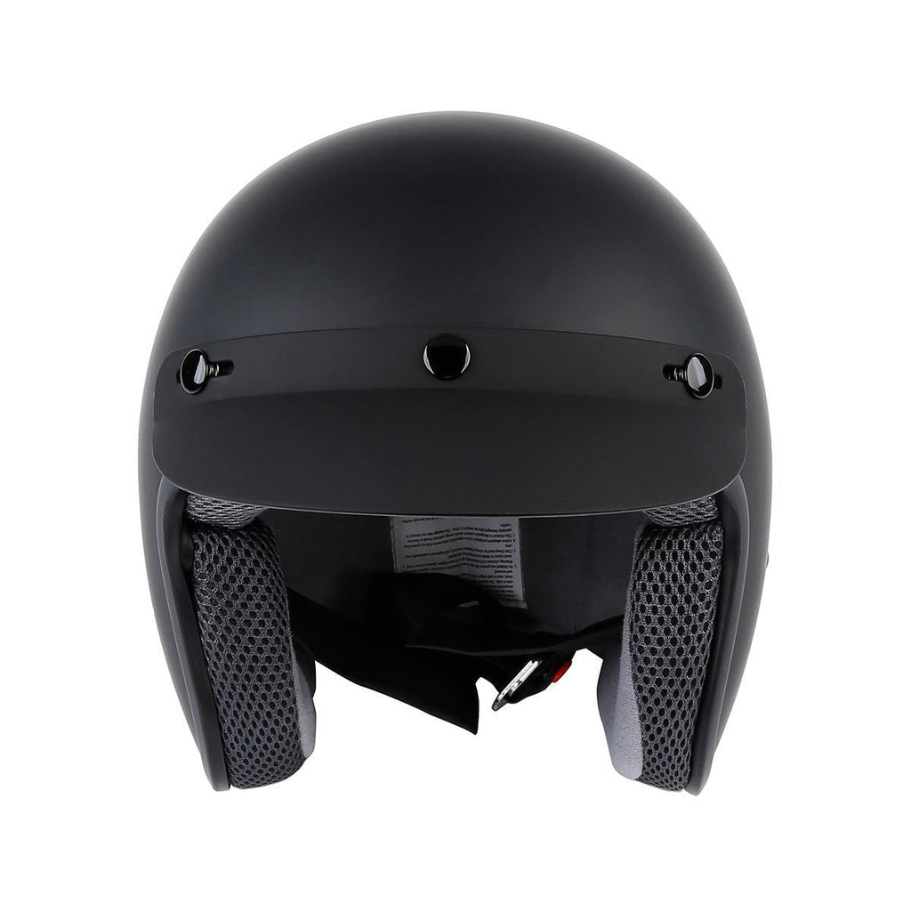 TCMT Adult Matte Black 3/4 Open Face DOT Motorcycle Vintage Retro Helmet, M TCMT Adult Matte Black 3/4 Open Face DOT Motorcycle Vintage Retro Helmet, M