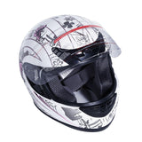 TCMT Adult Full Face DOT Motorcycle Helmet White Pink Butterfly - TCMTMOTOR
