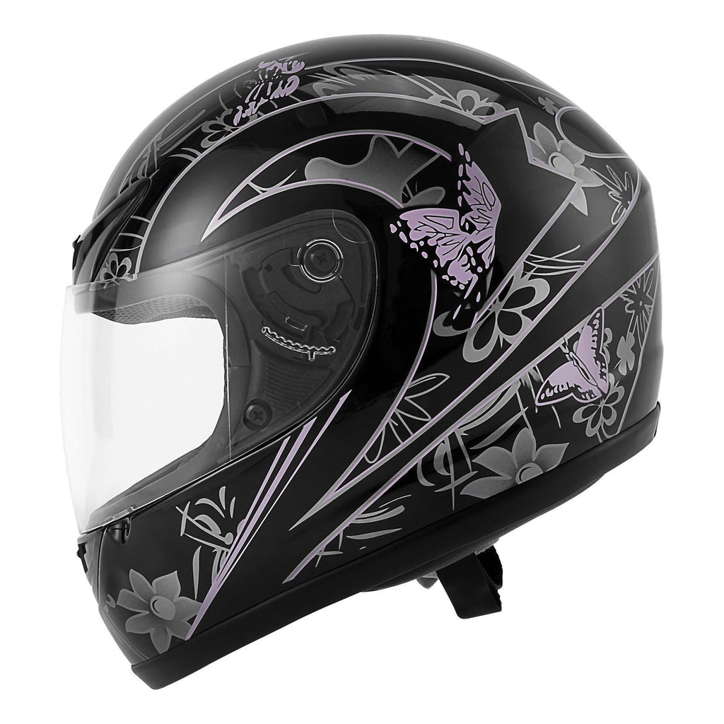 TCMT Adult Purple Butterfly Full Face DOT Motorcycle Helmet TCMT Adult Purple Butterfly Full Face DOT Motorcycle Helmet