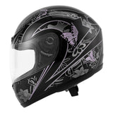 TCMT Adult Purple Butterfly Full Face DOT Motorcycle Helmet