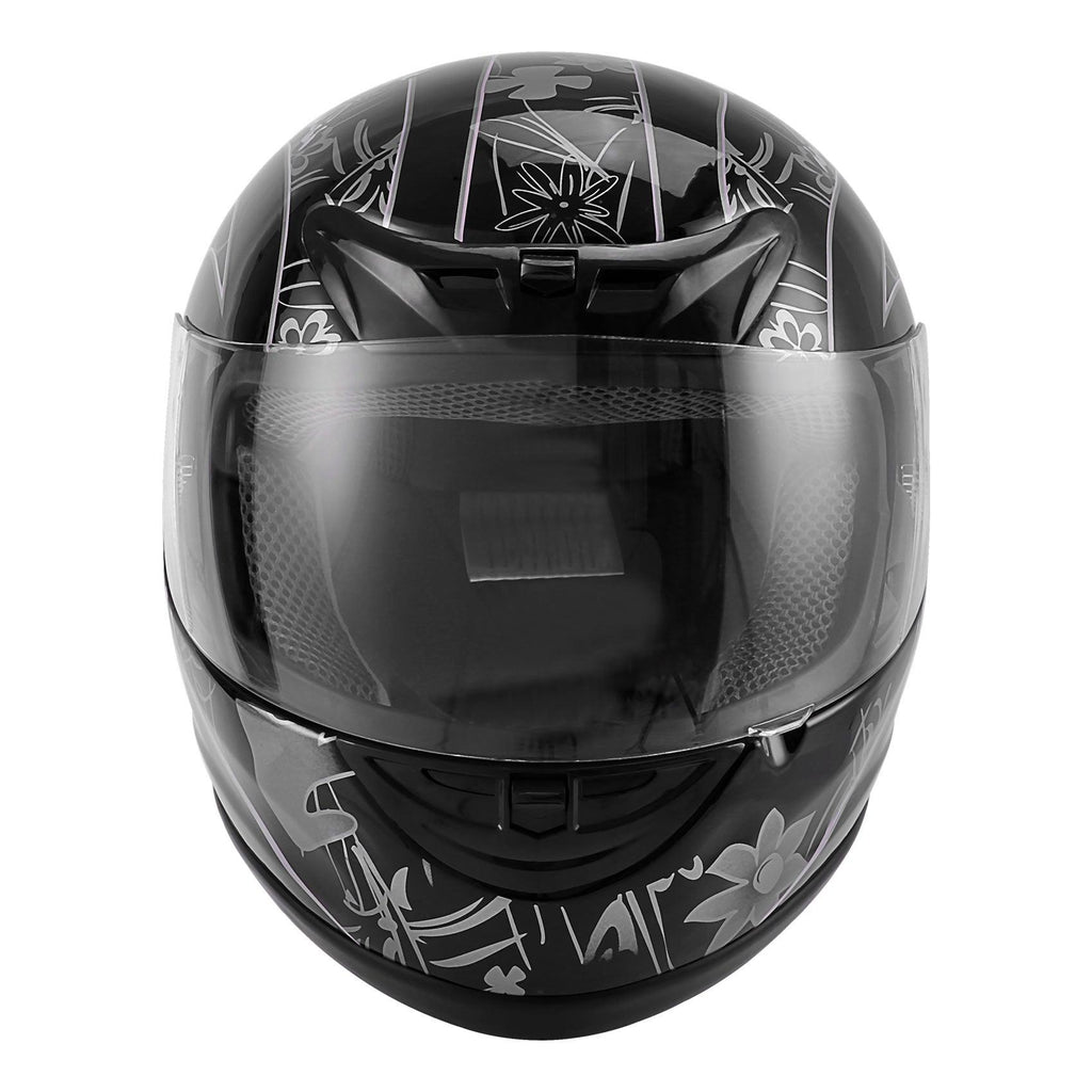 TCMT Adult Full Face DOT Motorcycle Helmet Black Pink Butterfly - TCMTMOTOR