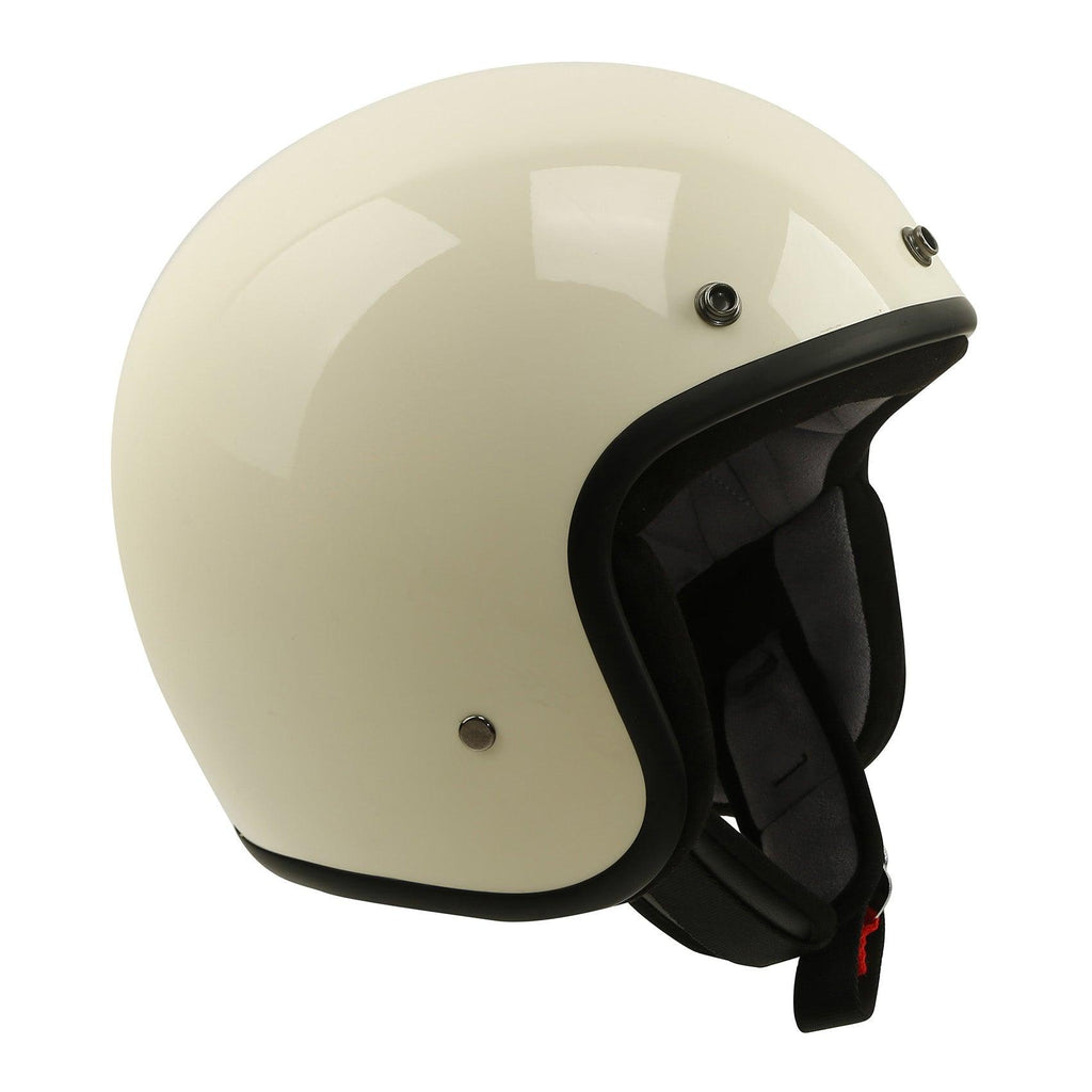 TCMT Adult 3/4 Open Face DOT Motorcycle Vintage Retro Helmet White - TCMTMOTOR