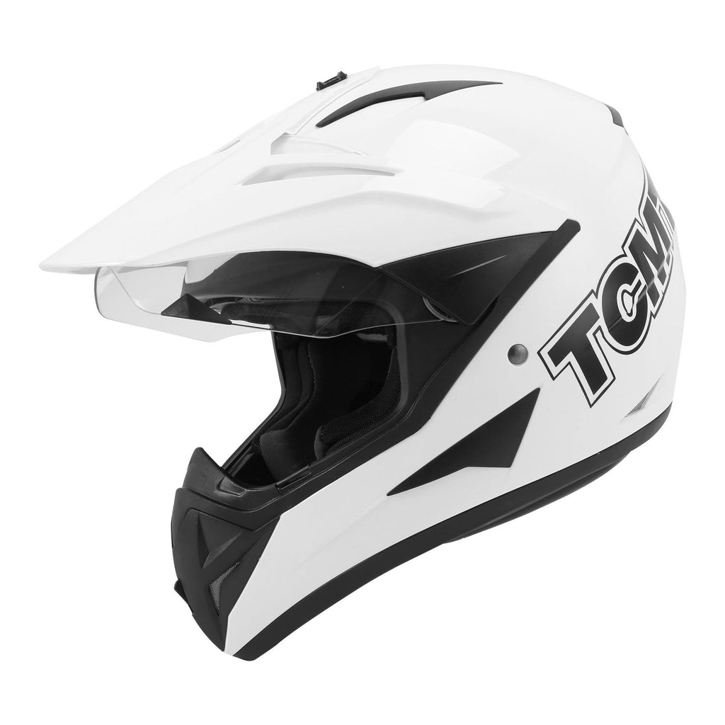 TCMT Adult Full Face DOT Motocross Off-Road Helmet White - TCMTMOTOR