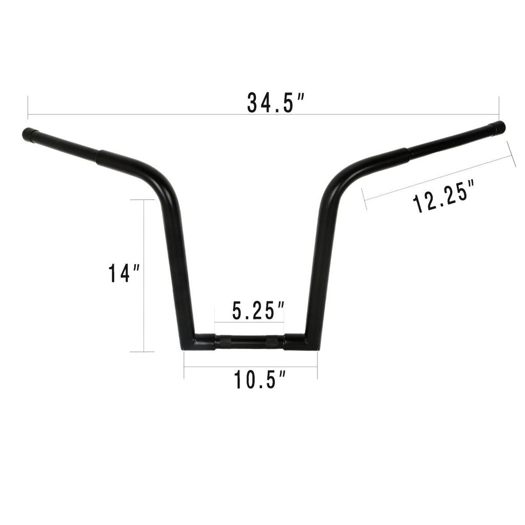 TCMT 1-1/4" Ape Hangers Bars FAT Handlebars Black Fit For Harley Softail Sportster XL FLST FSXT - TCMTMOTOR