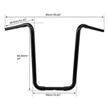 TCMT Black Ape Hanger Handlebar Fit For Harley Road King Softail Dyna Sportster - TCMT