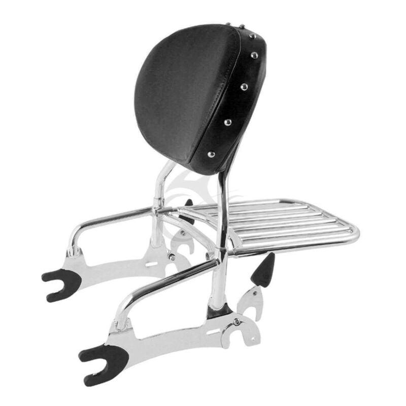 TCMT Black Passenger Sissy Bar Backrest Luggage Rack with Mounting Spo