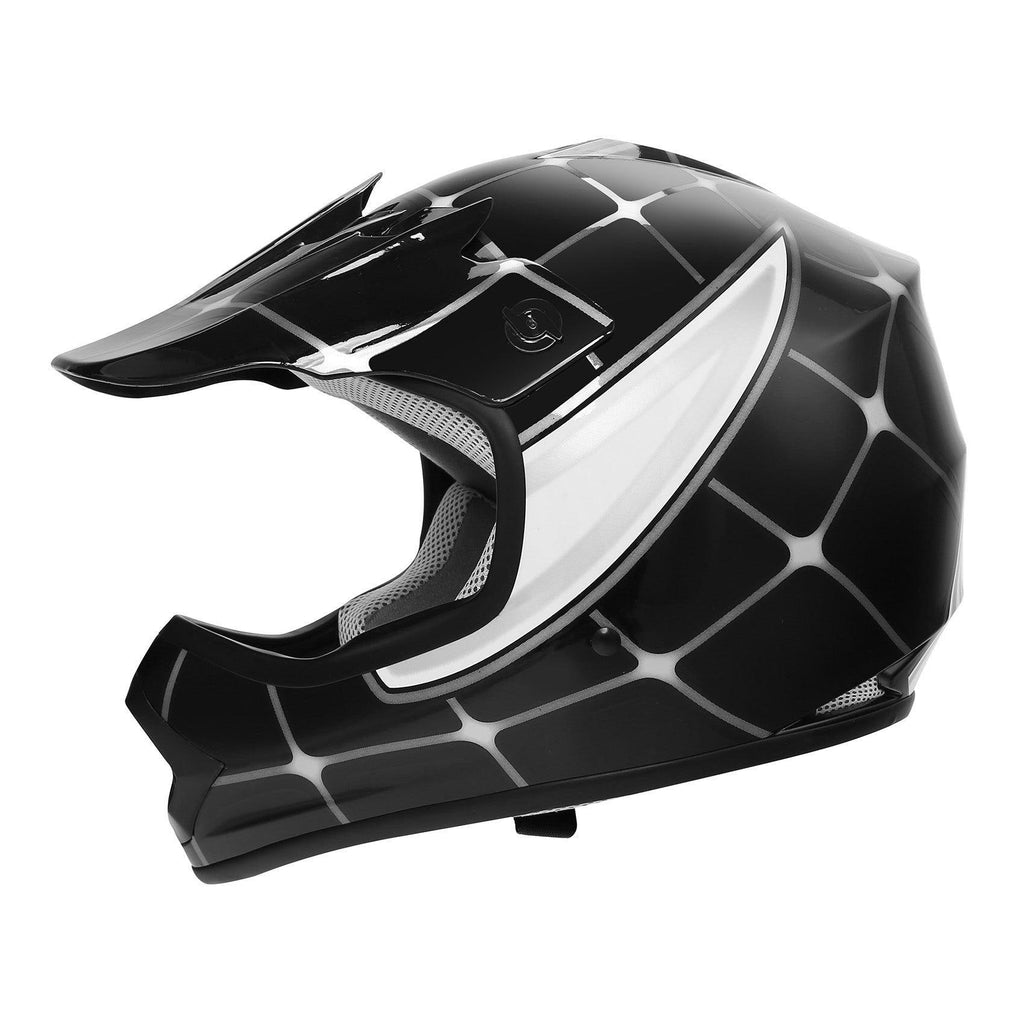dot certified spiderman motorcycle helmet TCMT Black Spider Youth Kids DOT Motocross Off-Road Helmet