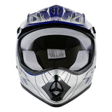 TCMT Blue Flame Youth Kids DOT Motocross Off-Road Helmet - TCMT