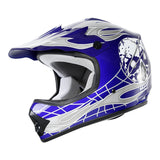 TCMT Blue Skull Youth Kids DOT Motocross Off-Road Helmet - TCMT