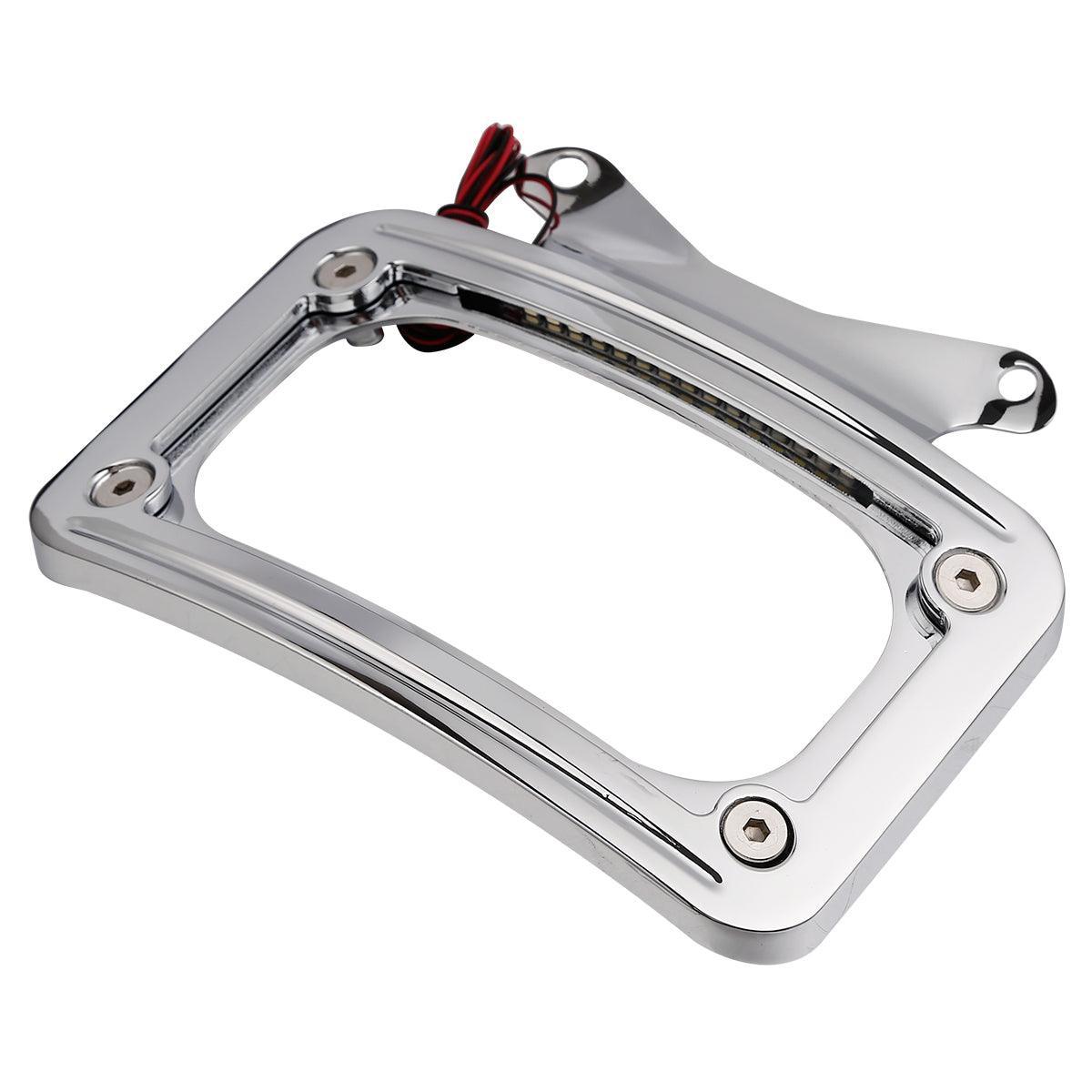 thumbnail image 2 of Egoobuyshop Chrome 6-LED License Plate Frame For Harley Road King, Street Glide & More 2 of 6