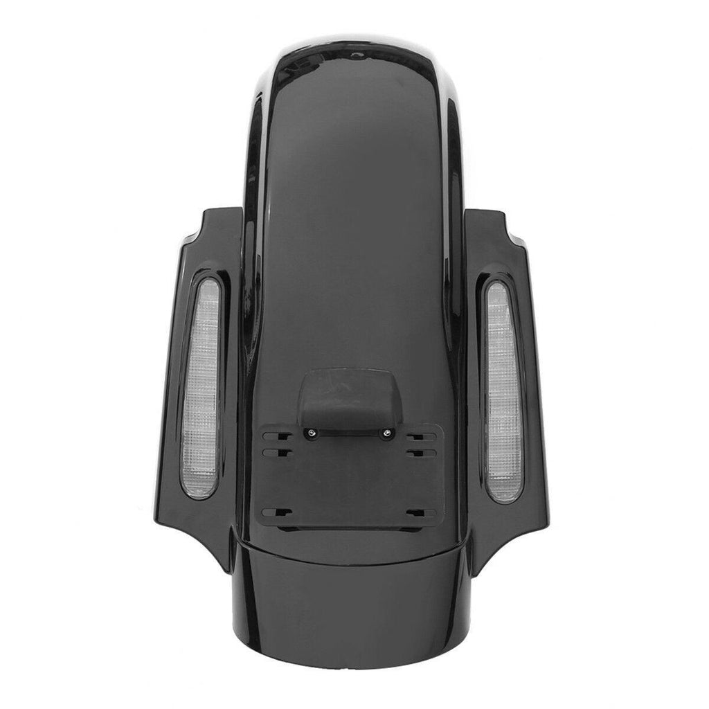 Black CVO Style Rear Fender System With Integrated LED Lights – For Harley Road King, Street Glide 2014-2023