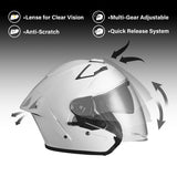 TCMT DOT 3/4 Open Face Motorcycle Adult Helmet Dual Visor Extra Shield Scooter - TCMT