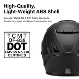 TCMT DOT 3/4 Open Face Motorcycle Adult Helmet Dual Visor Extra Shield Scooter - TCMT
