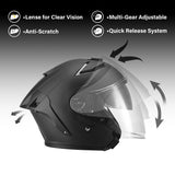 TCMT DOT 3/4 Open Face Motorcycle Adult Helmet Dual Visor Extra Shield Scooter - TCMT