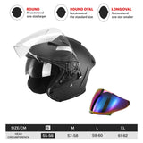 TCMT DOT 3/4 Open Face Motorcycle Adult Helmet Dual Visor Extra Shield Scooter - TCMT