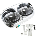 TCMT DOT Dual LED Headlight Assembly Projector Fit For Harley Road Glide '98-'13 - TCMT