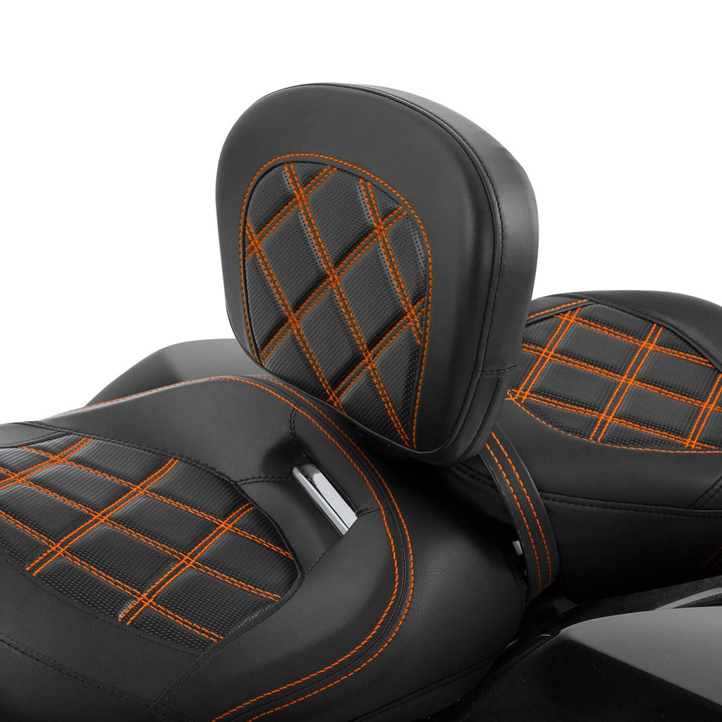 Black Driver Backrest Pad For Harley Touring / CVO / Road Glide / Street Glide 1988-2023