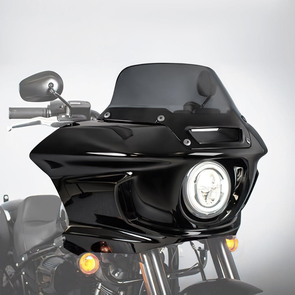 Harley Rider Front View TCMT Front Headlight Fairing & Windshield Fit For Harley Low Rider ST ...