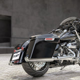 TCMT Glossy Black 4" Extended Stretched Hard Saddlebags 5"x7" CVO Speaker Lids Fit For Harley Touring '14-'23 - TCMT
