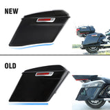 TCMT 4" Extended Stretched Hard Saddlebags 5"x7" CVO Speaker Lids Fit For Harley Touring 2014-2022 Glossy Black - TCMTMOTOR