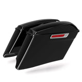 TCMT Glossy Black 4" Extended Stretched Hard Saddlebags CVO Style Fit For Harley Touring '14-'23 - TCMT