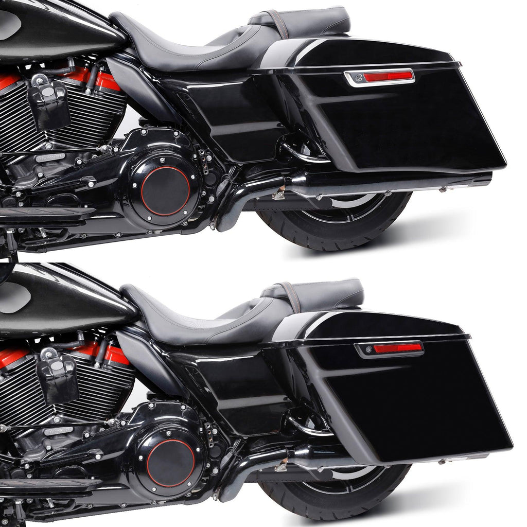 TCMT Glossy Black 4" Extended Stretched Hard Saddlebags CVO Style Fit For Harley Touring '14-'23 - TCMT