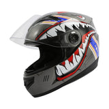 TCMT Youth Kids DOT Full Face Motorcycle Helmet Gray Shark - TCMTMOTOR