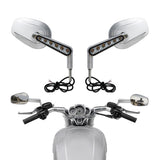 TCMT LED Turn Signals Rear View Side Mirrors Fit For Harley V-Rod