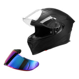 TCMT Matte Black DOT Full Face Motorcycle Helmet w/Dual Visor Extra Tinted Shield Bluetooth Ready - TCMT