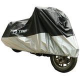 TCMT Motorcycle Cover Waterproof Rain Dust UV Protector Heat Insulation Black Silver - TCMT