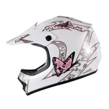 TCMT  Pink Butterfly Youth Kids DOT Motocross Off-Road Helmet