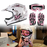 TCMT Pink Butterfly Youth Kids DOT Motocross Off-Road Helmet - TCMT