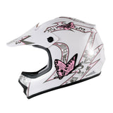 TCMT Pink Butterfly Youth Kids DOT Motocross Off-Road Helmet - TCMT
