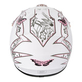TCMT Pink Butterfly Youth Kids DOT Motocross Off-Road Helmet - TCMT