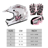 TCMT Youth Kids DOT Motocross Off-Road Helmet White / Pink Butterfly - TCMTMOTOR