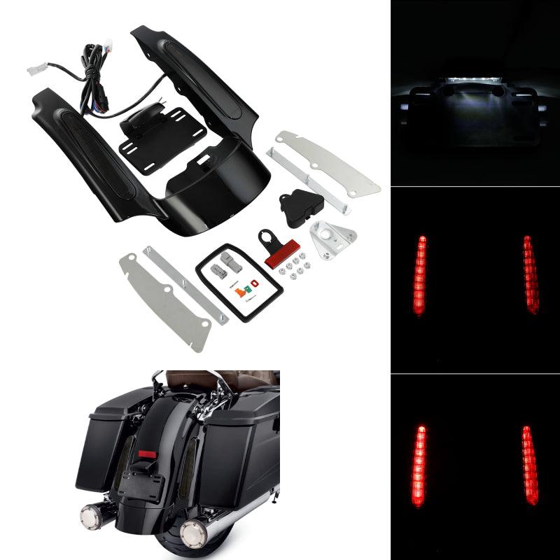 TCMT Rear Fender Extension Fascia LED Light Fit For Harley Touring '09-'13