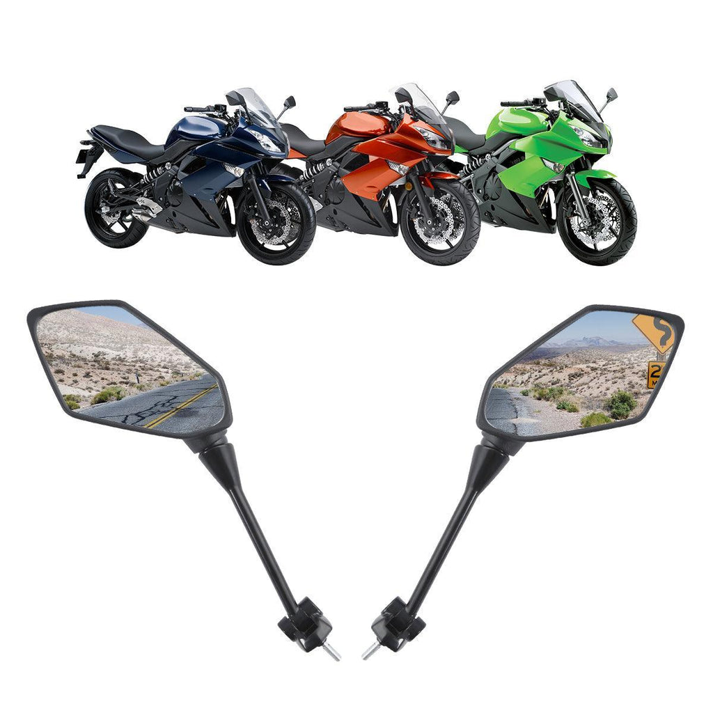 Left + Right Black Rearview Mirrors For Kawasaki Ninja 650R / Ninja1000 / Z1000SX / ER6F