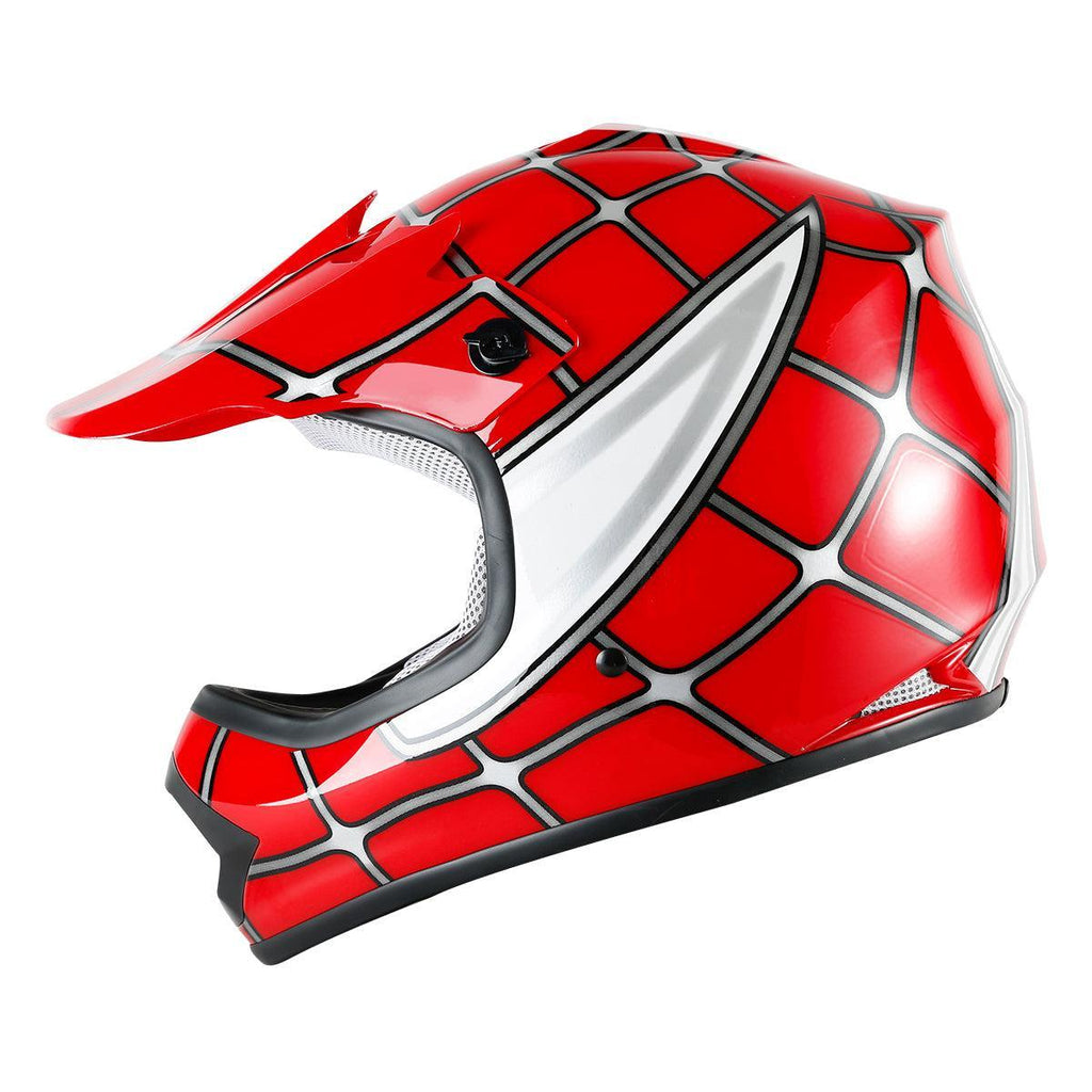 dot certified spiderman motorcycle helmet TCMT Red Spider Youth Kids DOT Motocross Off-Road Helmet, S