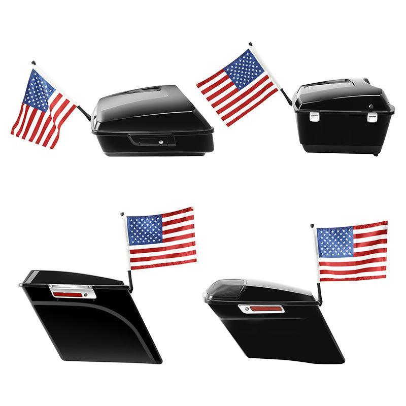 Police Motorcycle Trunk Saddlebag TourPack For Harley FLHP FLHTP - Gloss Black
