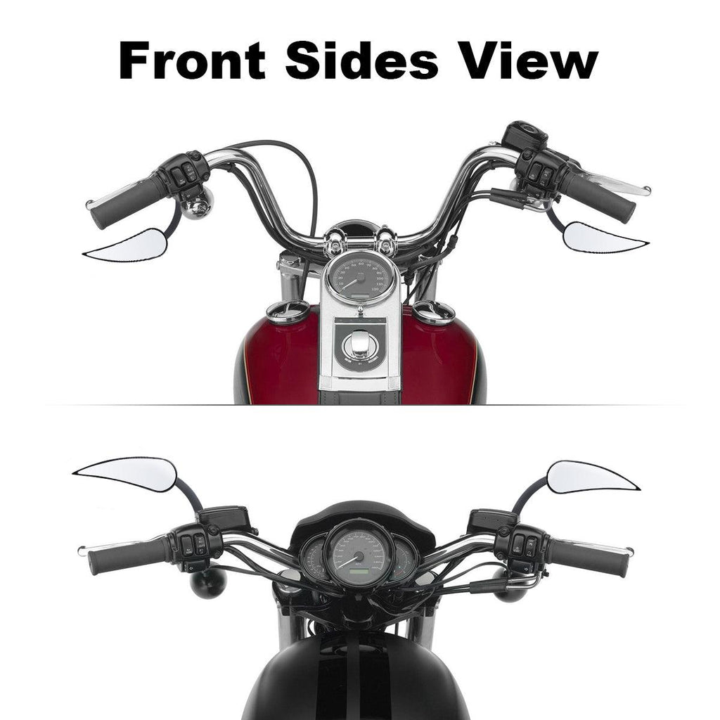 TCMT Universal 8mm Threaded Rear View Mirrors Fit For Harley Touring Road Electra Glide Softail Dyna - TCMT