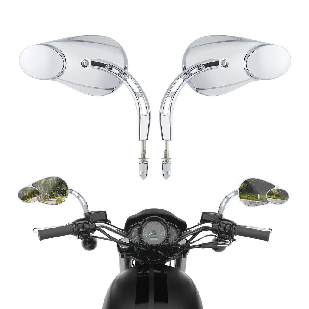 Universal 8mm Rear View Mirrors For Harley Touring – Black Chrome, Fit Road King, Road Glide