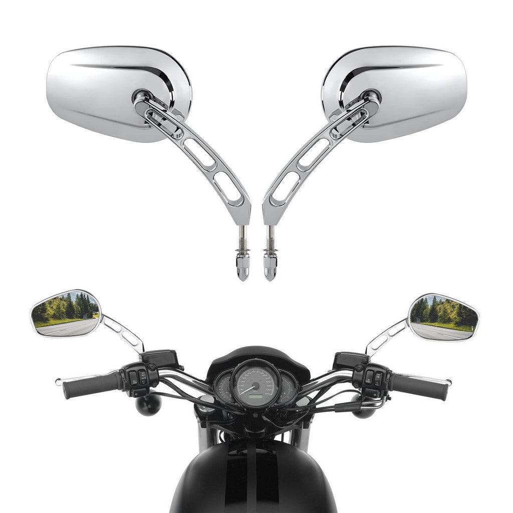 TCMT Universal 8mm Threaded Rear View Mirrors Fit For Harley Touring Road Electra Glide Softail Dyna - TCMT