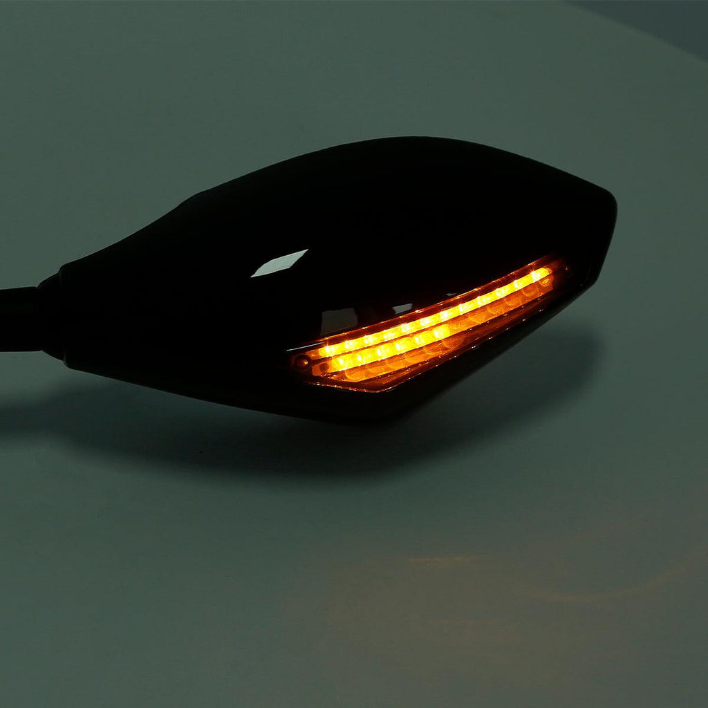 TCMT Universal LED Turn Signal Integrated Rear View Side Mirrors